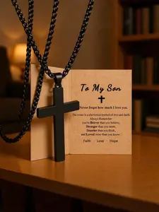 Men's Cross Pendant Necklace Cross Design Gift Recommendation, Perfect Choice for Dad Son Boyfriend Husband Bestie, Ideal Jewelry Accessory