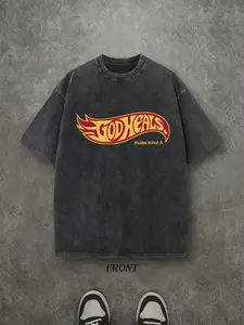 Vintage Washed Loose Christian Theme T-Shirt, Distressed 'god Heals' Psalm Print, Faith Religious Streetwear, Unisex Short Sleeve Top
