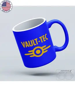 Fallout Vault-Tec Logo Mug Vault Tec Ceramic Mug Classic Drinkware Coffee Cup Printed Tumbler