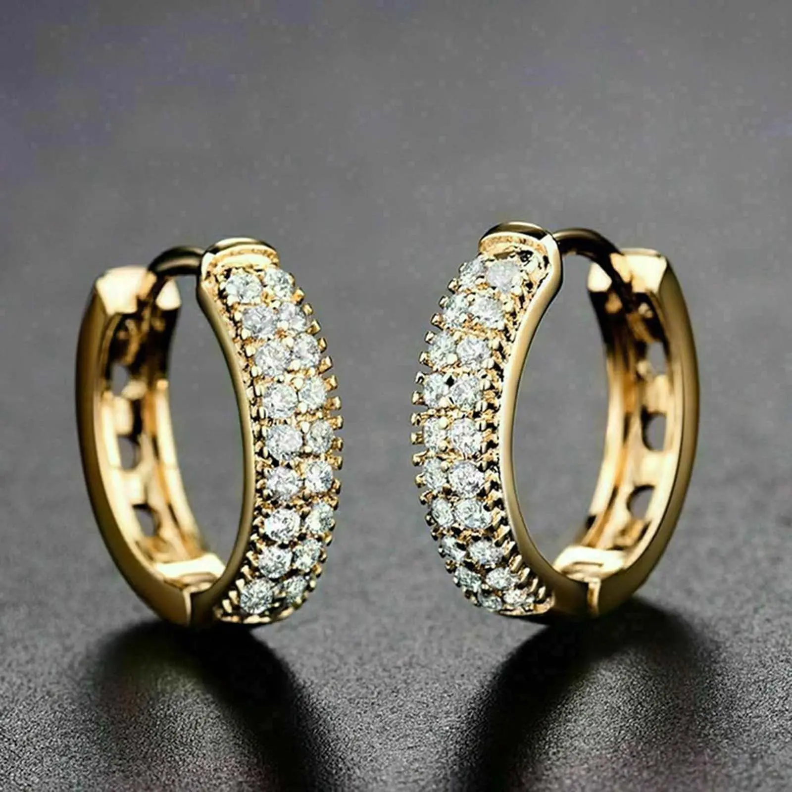 Simple circle zircon earrings jewelry small and exquisite hip-hop men and women can y2k