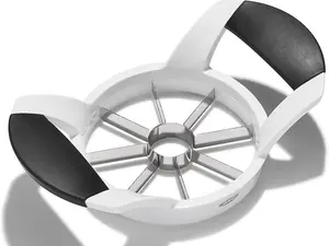 Apple Slicer, Stainless Steel 8-Slice Thin Apple Slicer with Safety Cover, Dishwasher Safe, Attached Safety Cover for Enhanced Safety