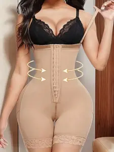 1 Count Women's Sexy Underwear Body Shaper Briefs, Shapewear, Fajas, Tight-Fitting Leggings, Slimmer Shorts, Butt Lifting And Tummy Control Panty, Adjustable Shoulder Strap, Zipper Closed, Perfect For Women To Wear When Going Out Or Working Out