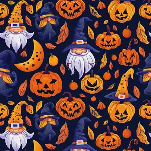 Halloween Cartoon Gnomes Quilting Cotton Fabric
