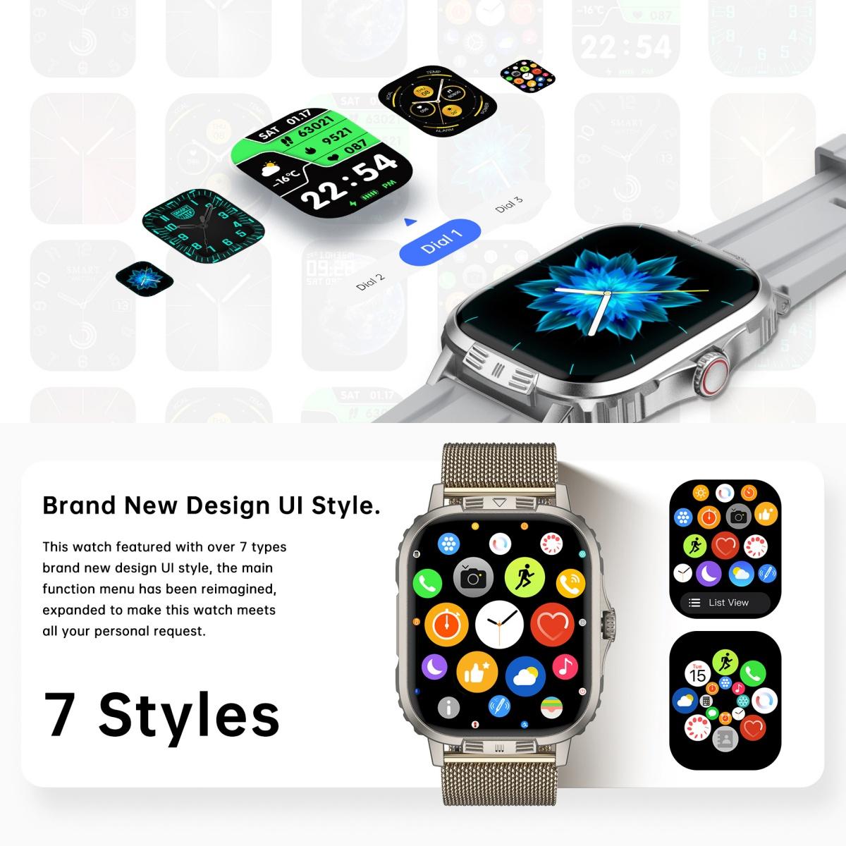 Multifunctional Smartwatch Sports Watch with Multi-scenario Workout Modes Health Monitor Phone Sync Notifications Blood Pressure Heart Rate Sleep Compatible with Android Apple Devices Wearable Technology - Smartphone