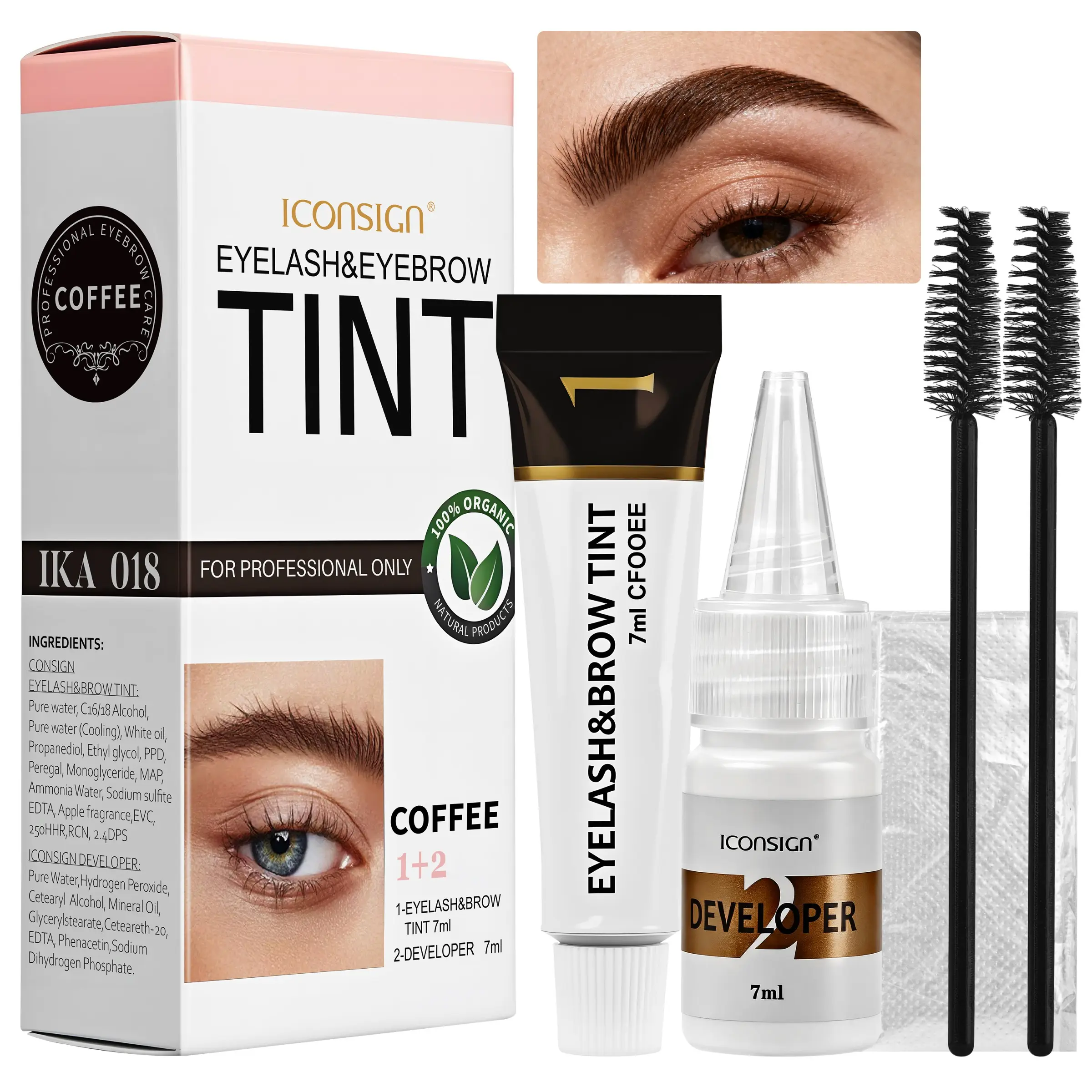 ICONSIGN's best-selling eyebrow dye, waterproof and sweat-proof, lasts for 2-3 months. Say goodbye to eyelash curlers, COFFEE, Eyebrow Tinting Cream, Tinted Eyebrow Cream, Eyebrow Paste, Eyebrow Makeup Products
