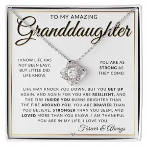 Granddaughter Gift Idea - Pendant Necklace For My Granddaughter + Sentimental Message of Encouragement - Great Christmas Gift, Birthday Present or Graduation Surprise