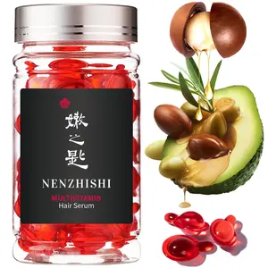 Hair Oil With Argan Avocado & Moroccan Oil - Hair Vitamins A C E Pro B5 - Hair Serum for Frizzy and Damaged Hair, Leave In Conditioner, Conditioner for Women & Men, Haircare Shampoo Comfort Cleansing 40 Capsules