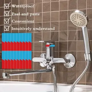 20 Pcs Waterproof Labels Set for Cold Hot Water Indicators, Self-Adhesive Faucet Stickers, Bathroom and Shower Use