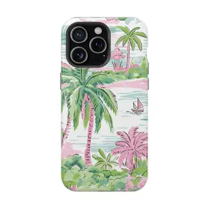 Aesthetic Palm Tree Phone Case, Summer Phone case for iPhone 17 16 15 14 13 Ocean Beach, Tropical Phone Case, Preppy look gift
