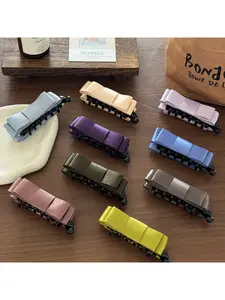 Coquette Aesthetic Macaron Bow Banana Clip | Adorable Pastel Ribbon Hair Clip for Elegant Ponytails | Sweet Summer Hair Accessory