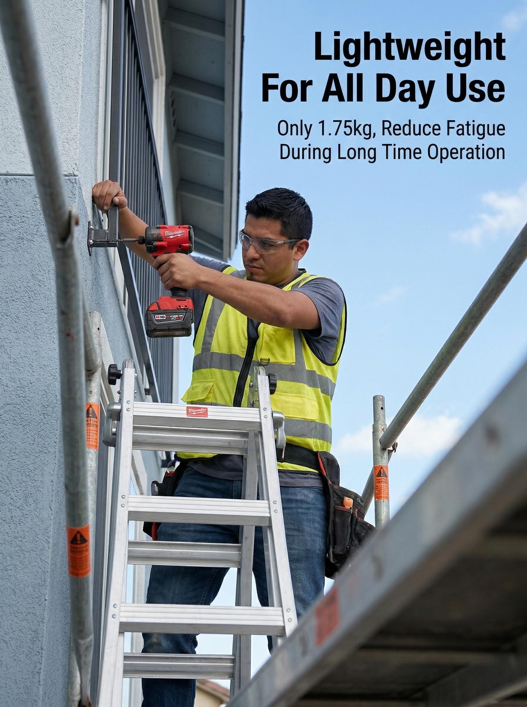 Milwaukee M18 FID3 18V 1/4 Inch Impact Driver Electric Screwdriver Tool Suitable for Construction and Equipment Installation 300Nm High Torque Four-Mode Adjustment Compact and Portable Design