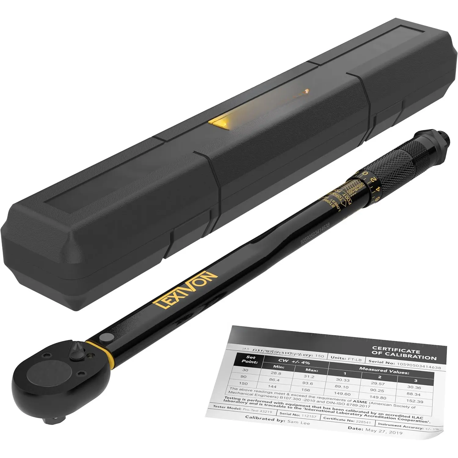 Torque Wrench 1/2-Inch Drive Click 10~150 Ft-Lb/13.6~203.5 Nm (LX-183)