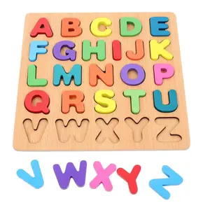 Random Color Wooden Alphanumeric Shape Puzzle, 1 Set Montessori Preschool Cognitive Toy, Creative Learning Puzzle, Shape Recognition Puzzles