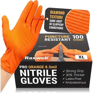Nitrile Disposable Gloves-Puncture-Resistant Work Gloves-Diamond Grip for Food Prep, Cleaning & Cooking