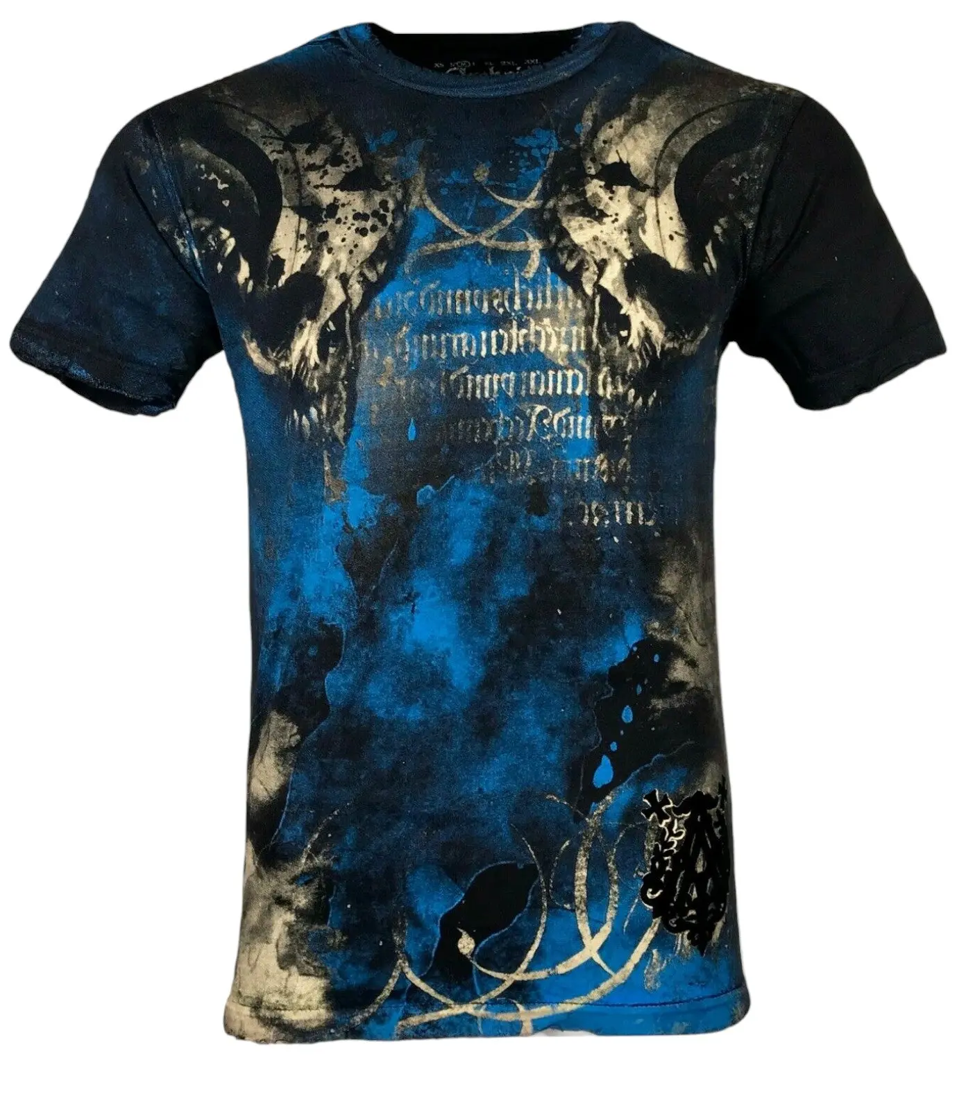 ARCHAIC Men's Newman Black Graphic Print T-Shirt, a Fitted Cut Crew Neck Fashion Top in 100% Cotton with Front & Back Print - Made in USA