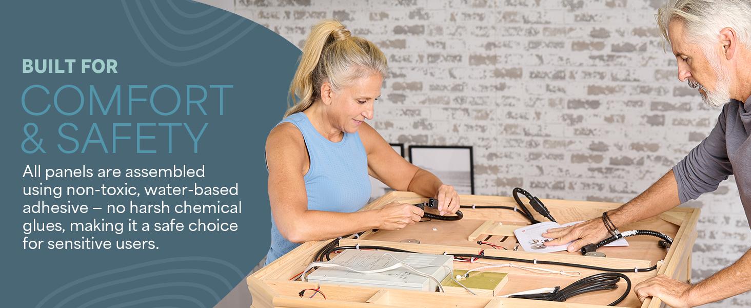 LifePro Rejuvacure Low-EMF Wooden Far Infrared Sauna for Home - Tempered Glass Door 1 Person Indoor Sauna Box with 7 Chromotherapy, Bluetooth Speakers, Canadian Hemlock Wood and Carbon Fiber Heaters