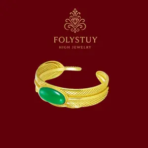 [Adjustable Feather Bangle]【FOLYSTUY (YNT02)】Fashion trends for women or men Simple, stylish and delicate Feather Bangle