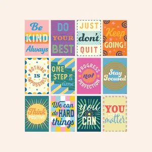 SWEETZER & ORANGE Postcards for Mailing - Bulk Pack of 60 4x6 Postcards with Inspirational Messages for Kids and Teachers