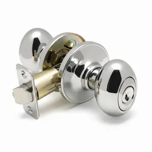 Somerset Keyed Entry Door Knob, Polished Chrome