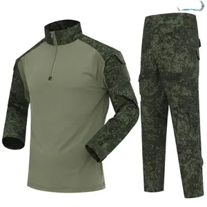 Men's Russian Camo Print Tactical 2-Piece Set - Outdoor Sport Jacket, Full-Length Pants, 4-Season Moisture-Wicking Quick-Dry, Military Training & Outdoor Sports Use, Multi-Size