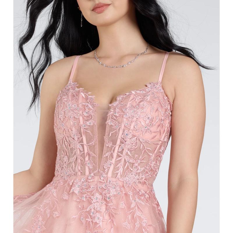 Alessa Lace-Up Corset A-Line Ball Gown