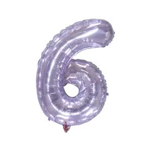32 Inch Number Balloon, 1 Count Crystal Purple Digital Aluminum Film Balloon, Balloon for Festival and Celebration Background Decoration Balloon Garland