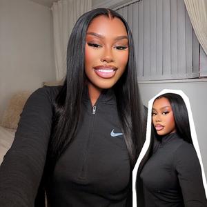 [HOT] AliPearl Wigs Widow's peak Glueless M Hairline Straight 6x8 Lace Closure Wig With Drawstring Ready To Go Wig Pre Cut Pre Plucked Natural Hairline