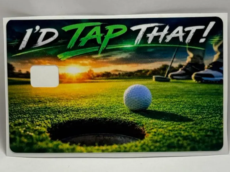 Golf Debit Card Skins - Waterproof "I’d Tap That" Wrap, DIY Scrapbooking Accessory for Golfers