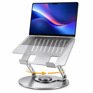 360° Rotating Laptop Stand Adjustable Foldable Aluminum Laptop Stand, 2-in-1 Multifunctional Laptop Stand Hub for Gaming laptop & Mobile stand