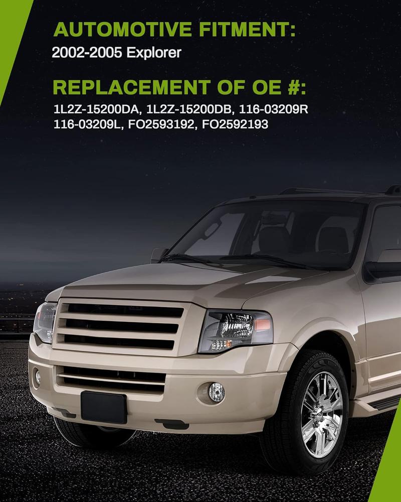 YITAMOTOR Fog Lights Compatible with 2002-2005 Ford Explorer 02-05 Fog Light Replacement,with 12V 42W H10 Bulbs,OE Style Real Glass Clear Lens
