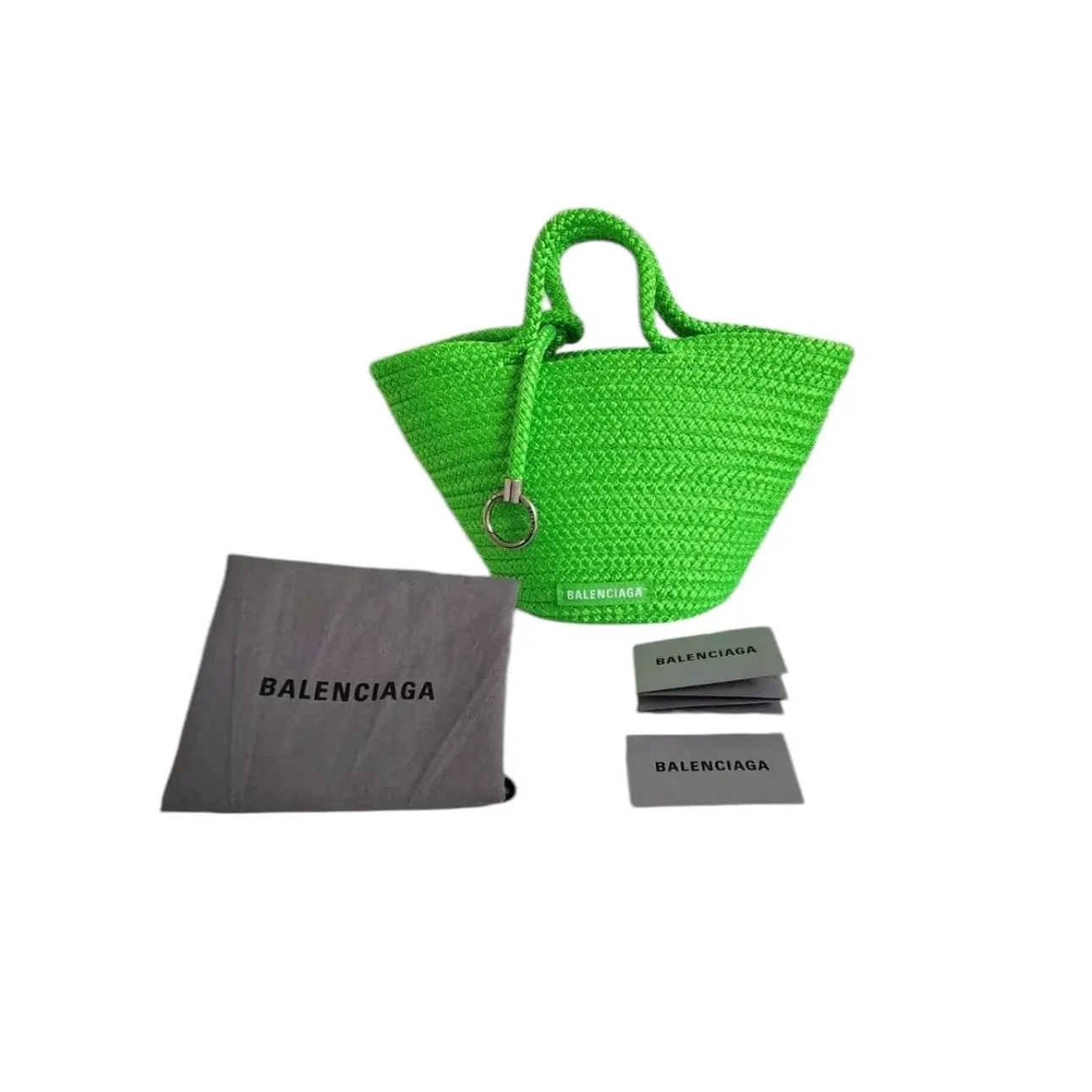 Pre-owned Balenciaga Raffia Crossbody Bags Ibiza Small Basket Bag with Strap