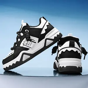 New Multifunctional Boys' Casual Sports Shoes with Lace-Up Closure Low-Cut Design All-Season Wear Retro Thick-Soled Sneakers for Boys Fashionable & Versatile