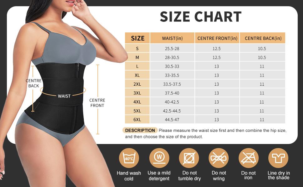 FeelinGirl Waist Trainer for Women Plus Size Neoprene Sauna Workout Girdle Zipprt Waist Cincher Trimmer Shaper with Belt