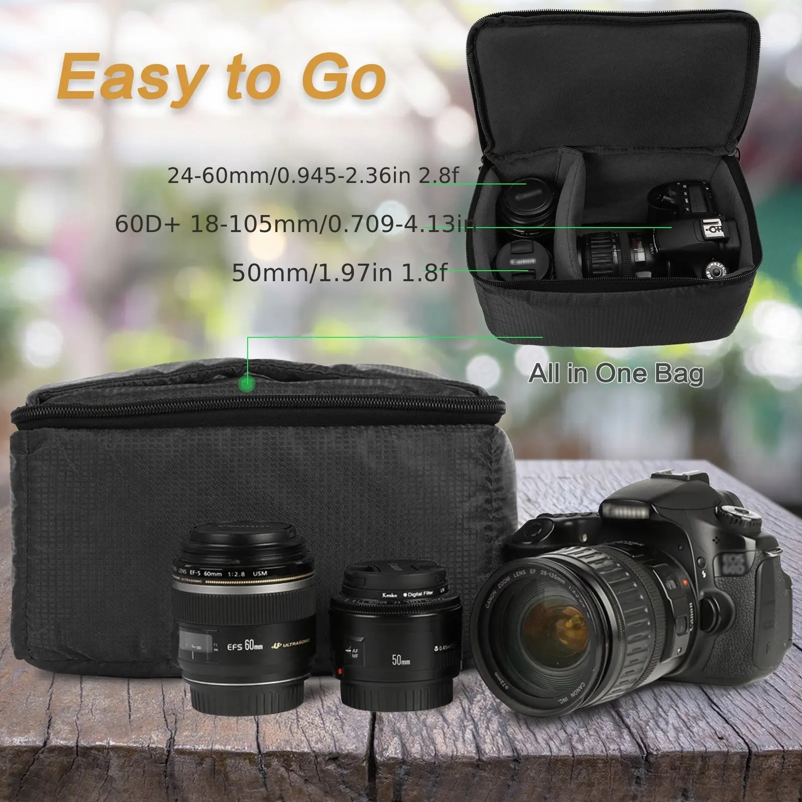 Compact Camera Storage Bag, Internal Divider for Lens and Body, Durable and Flexible, Ideal for Outdoor Photography and Wedding Events, Portable Photography Accessory, Camera Accessories
