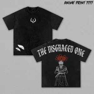 Ryomen Sukuna “The Disgraced One” Vintage Washed Oversized T-Shirt – Jujutsu Kaisen Anime Graphic Menswear Tshirt, Soft Cotton Streetwear Clothes, Curse King Manga Shirt, Unisex Casual Top, Gift for JJK Fans