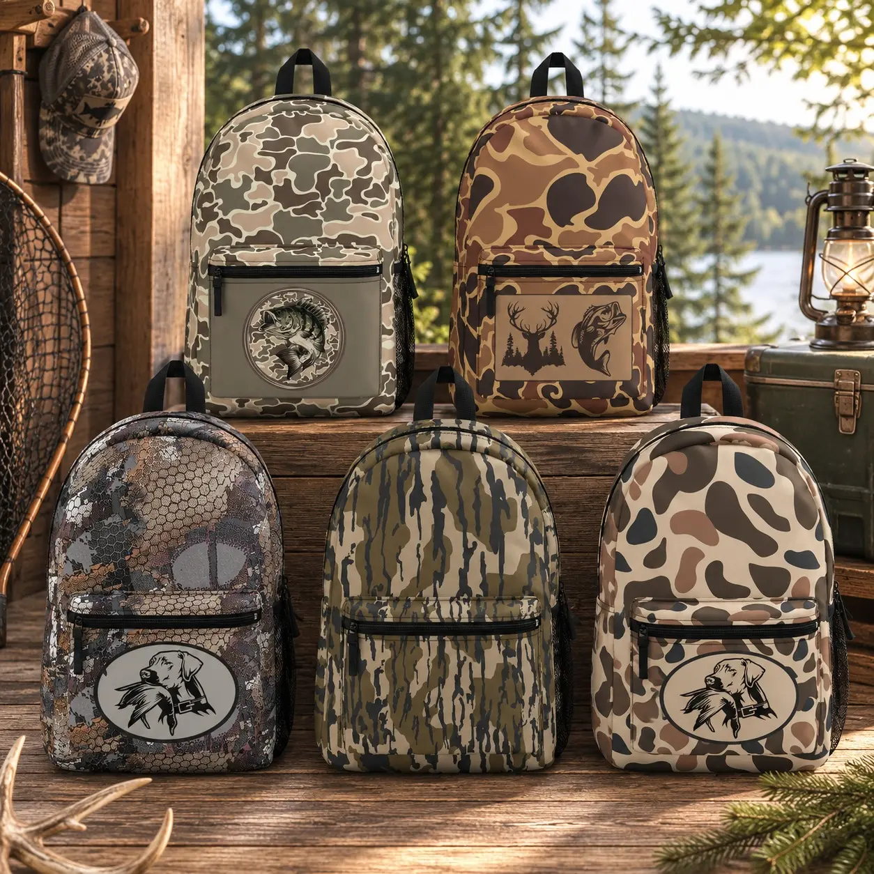 [10 Styles] Camo Hunting Backpack, Duck Camouflage School Bag, Outdoor Fishing Backpack, Wildlife Hunter Daypack, Travel Bag, Camping Travel Backpack Gift