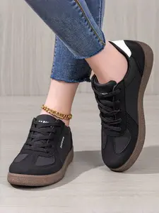 Women's Comfortable Lightweight Skate Shoes, Trendy Versatile Casual Sneakers, Fashion Soft Sole Single Shoe for Daily Wear, Soft Soled Sneakers
