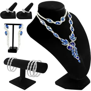 6 count   Display Set-  Necklace Bust Holder Mannequin Bust & T-Bar 2 T Shape Earring Stand 2  Ring Finger  Holder Bracelet Organizer for  Showcase