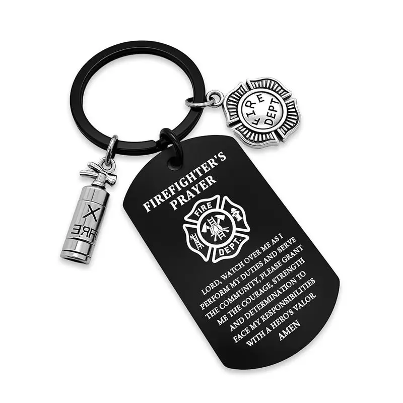 Firefighter Gifts For Men Firefighters Prayer Keychain Firefighter Birthday Gift Firefighter Stuff Gifts For Firefighters Men