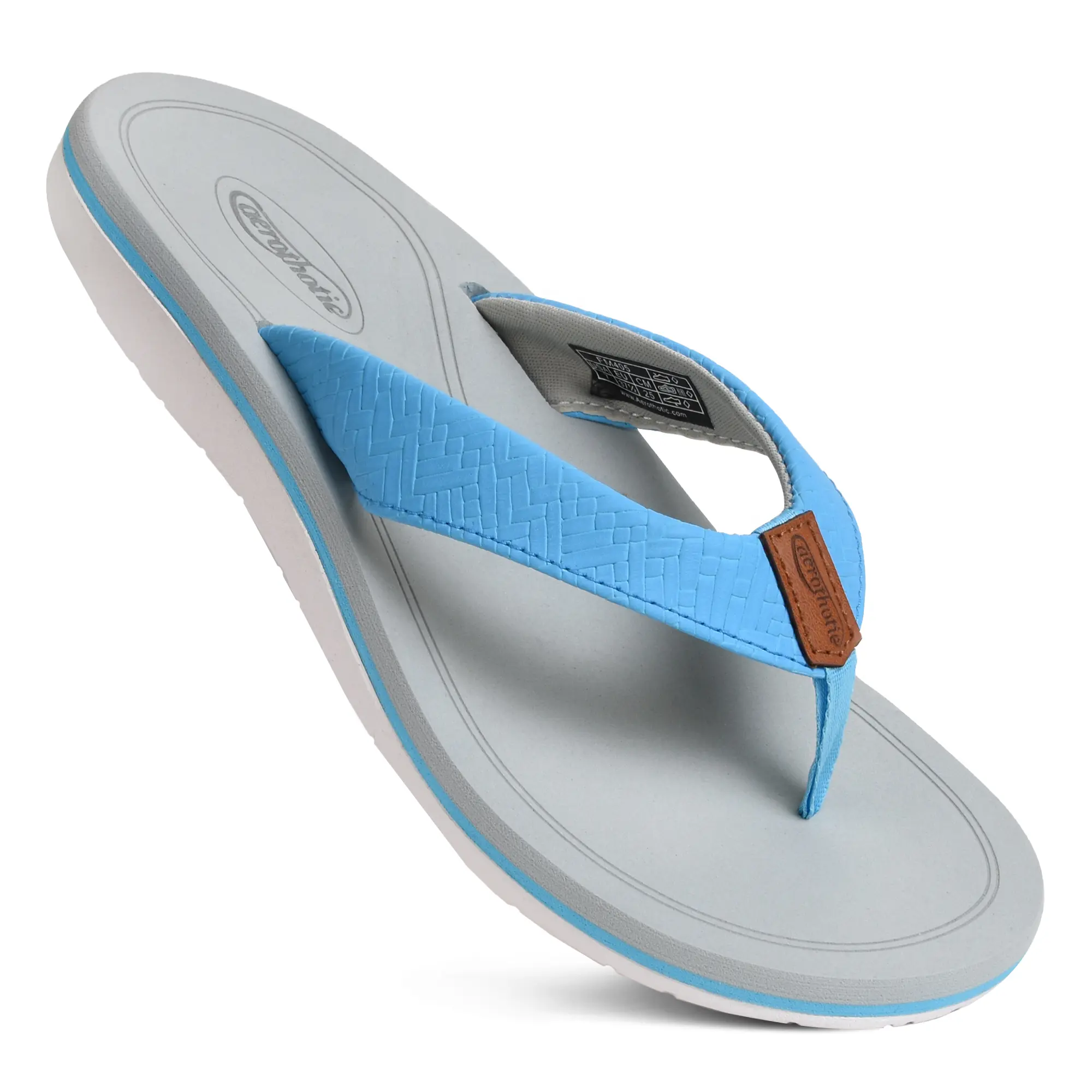 AEROTHOTIC Beach Sandals For Woman – Comfort Medium Arch Support Womens Flip Flops - Lightweight Thong Cushioning Quick Dry Girls Slippers - Indoor Outdoor Non Slip Yoga Mat Footbed Ladies Footwear