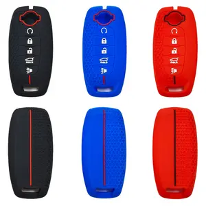 5 Buttons Keyless Cover Protector Car Key Protector Silicone Key Fob Cover Fit for Nissan Rogue Pathfinder Sentra 2023 2024