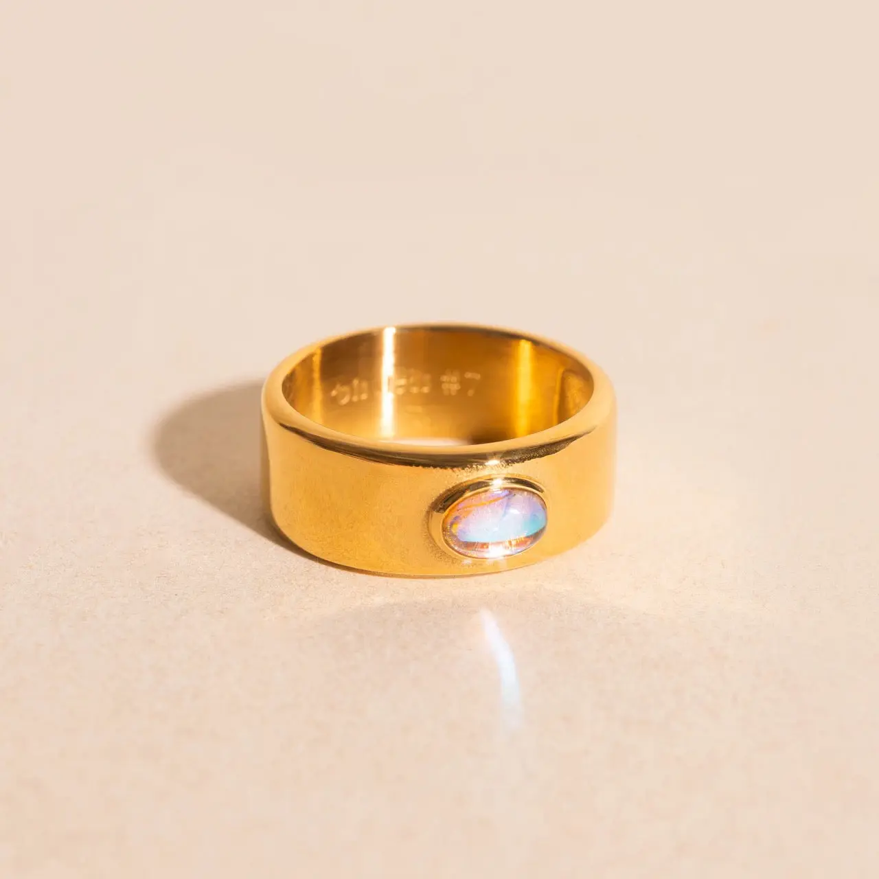 Rainbow Moonstone Ring
