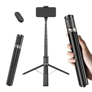 Selfie Stick Tripod with Wireless Remote, 1.6m Extendable Auto Open Phone Stand, Lightweight Portable Travel Tripod for Vlogging, Filming, Group Photos, Compatible with iPhone Android All Smartphones#SummerWins#Fathersdaygift