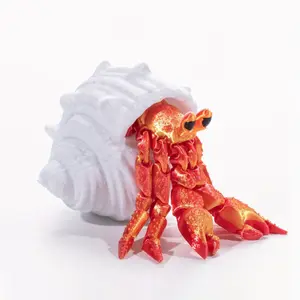 3d Printed Hermit Crab Toy, 1 Set Creative  Figurine Desktop Decoration, Joint Flexible Moving, Suitable for Holiday Party Decoration, Home Decor, Ornaments