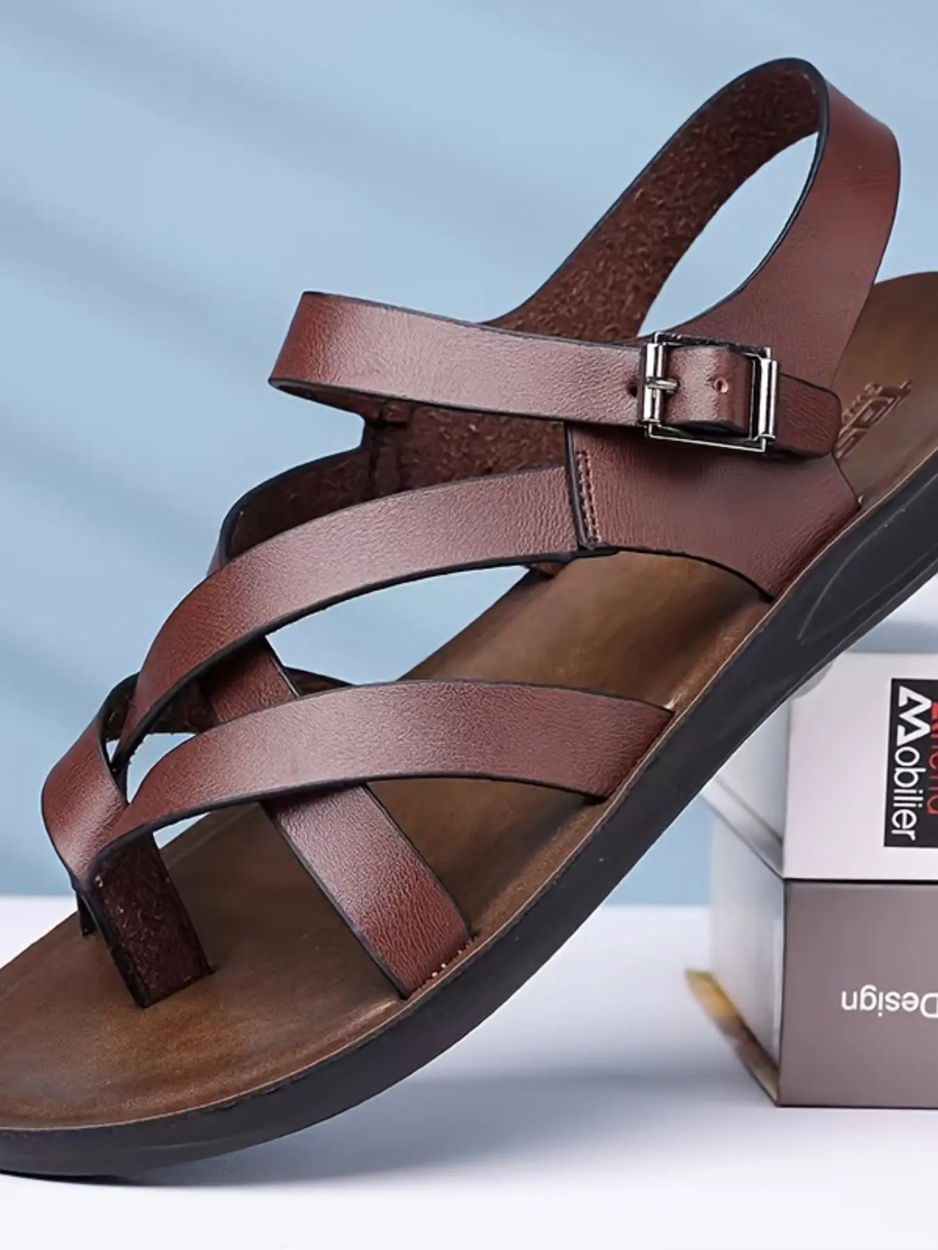 Men's Casual Fashion Summer Roman Sandals Footwear, Stylish Summer Footwear, Strappy Sandals, PU Leather Gladiator Slippers, Round Toe, Less Than Ankle Height, Solid Pattern, Medium Width