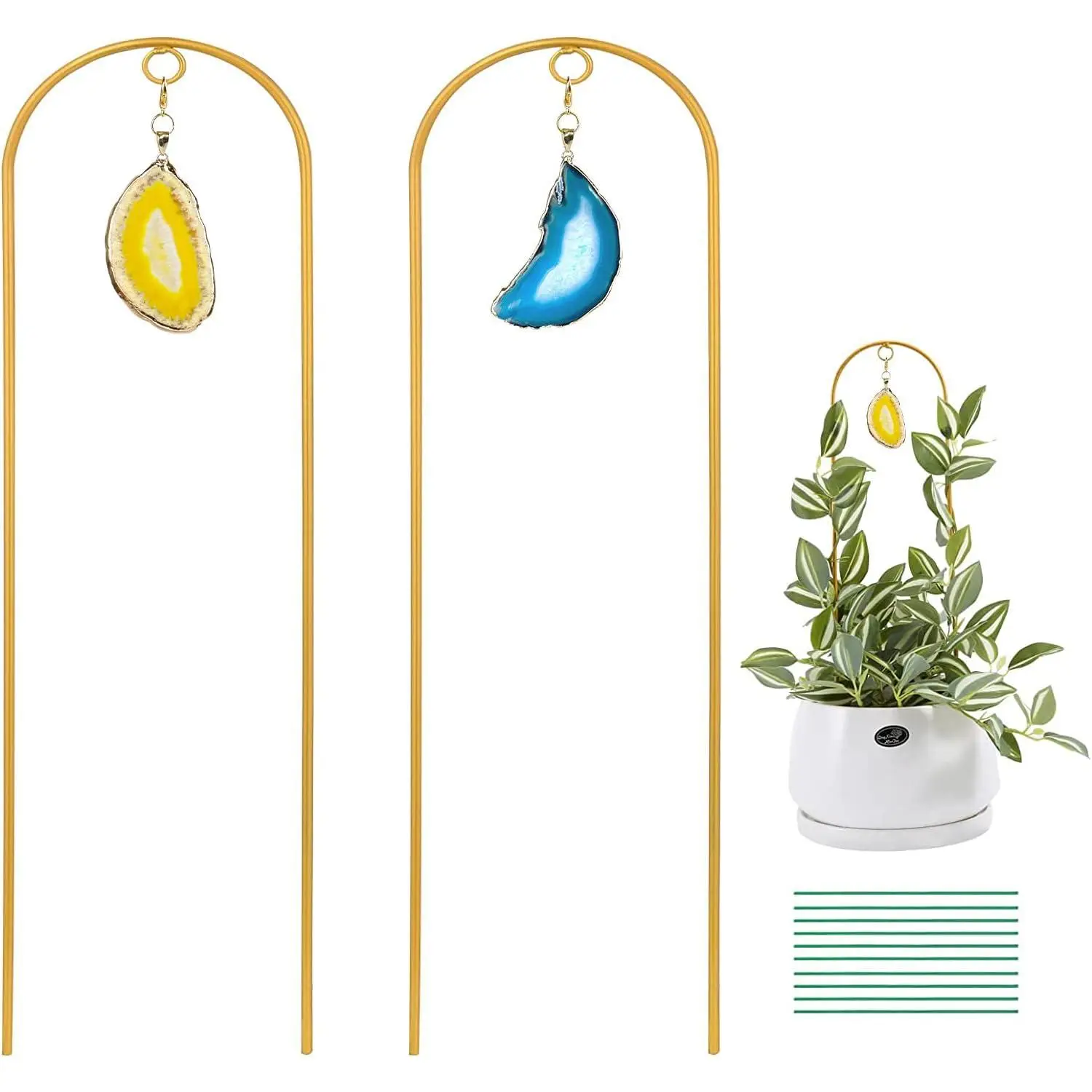 2 count Small  Trellis for Climbing  Indoor, Mini Metal Houseplant Climber Support for Potted , Boho Decorative Pot Lattice with  for Hoya, Pothos, Ivy, Philodendron