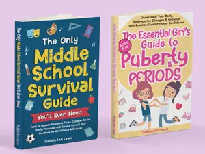 DebbieAnn Lewis Middle School Survival Guide & Girl's Puberty Bundle 2-Book Set for Tween Girls Ages 8-14 Confidence Builder Parenting Tips Mom And Daughter