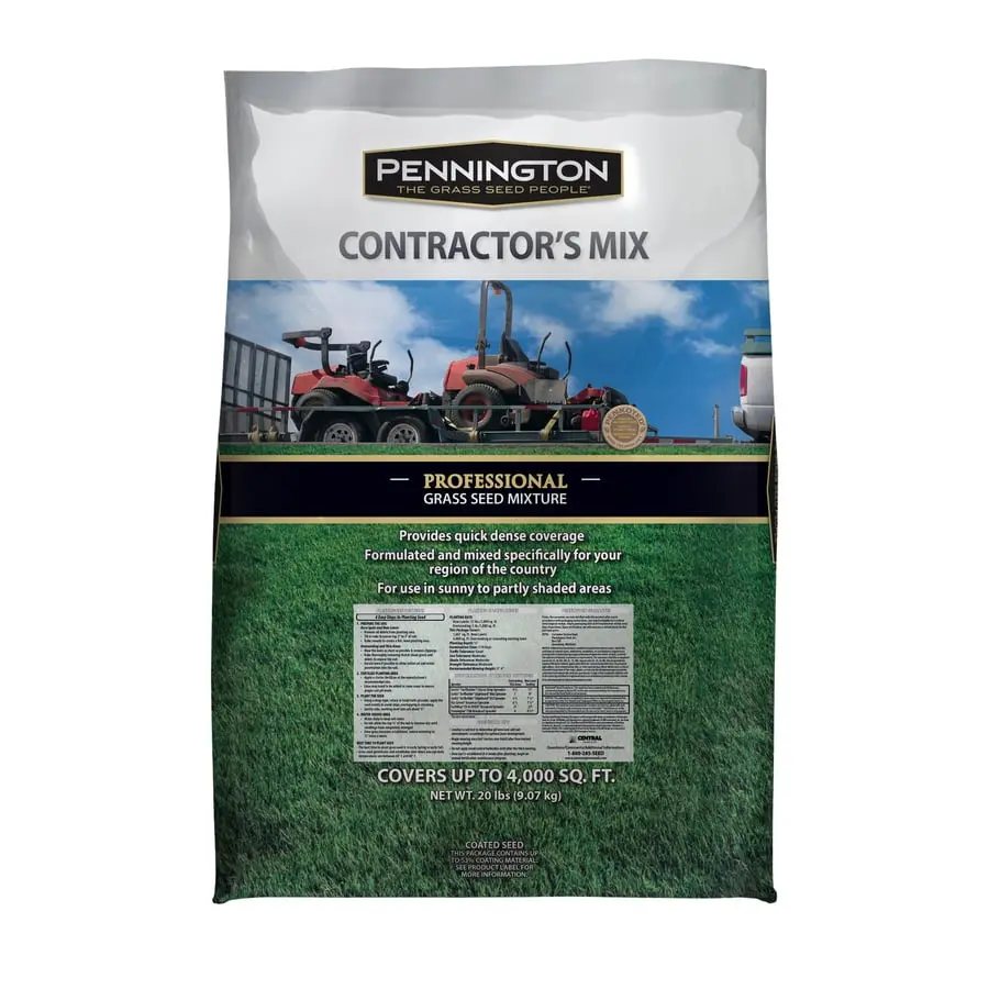 Contractor's Mix Control Grass Seed, 20 lbs - For Sunny to Shaded Areas, Great for Over-Seeding Warm Season Grasses