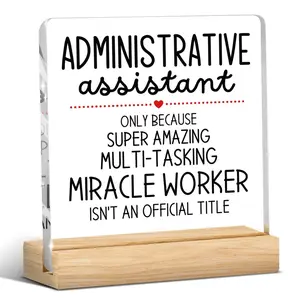 Administrative Assistant Gifts, Secretary Desk Decor, Receptionist Desk Accessories, Secretary Appreciation Gifts, Funny Cute Humor, Acrylic Plaque Decor, Desk Sign
