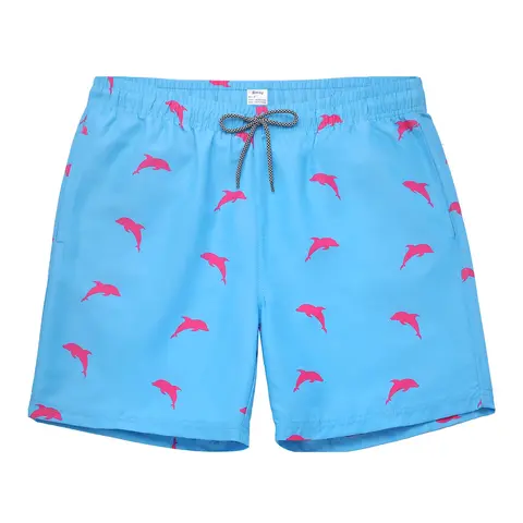 Men's Quick-Dry Polyester Swim Trunks with Mesh Lining & Adjustable Drawstring, Bright Colors Swimming Shorts for Beach Watersports